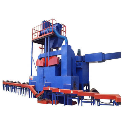 7000m3/H 1.0m/Min Steel Pipe Shot Blasting Machine