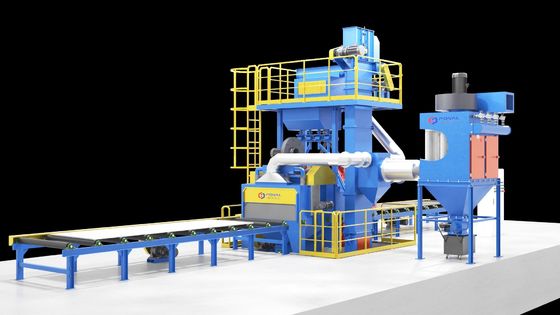 H Beam Rust Remove 1.21 M/S Roller Conveyor Shot Blasting Machine